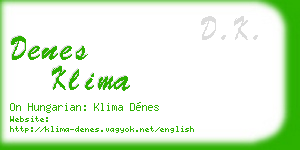 denes klima business card